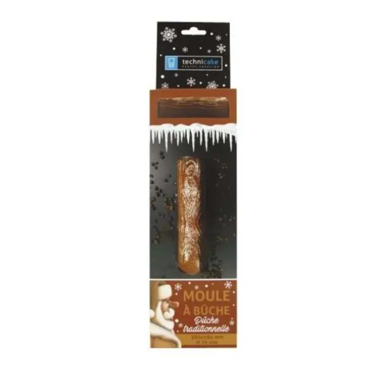 Cerf Dellier Moule à bûche PVC décor "bûche traditionnelle" New