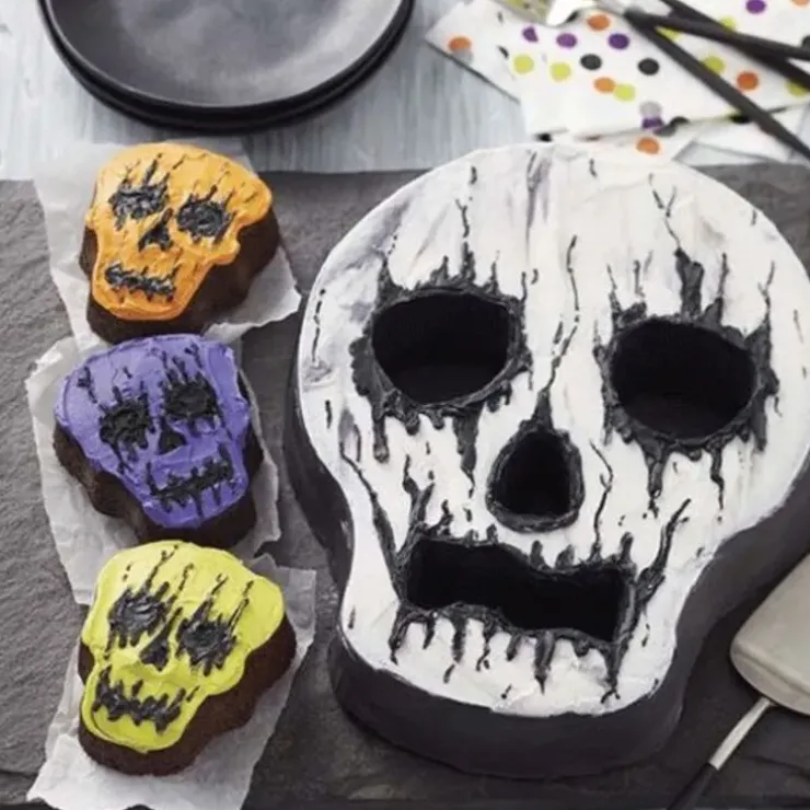 Cerf Dellier Moule à gâteau Crâne Halloween 3D Wilton