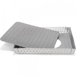 Cerf Dellier Moule à tarte rectangulaire antiadhésif perforé avec fond amovible Sale