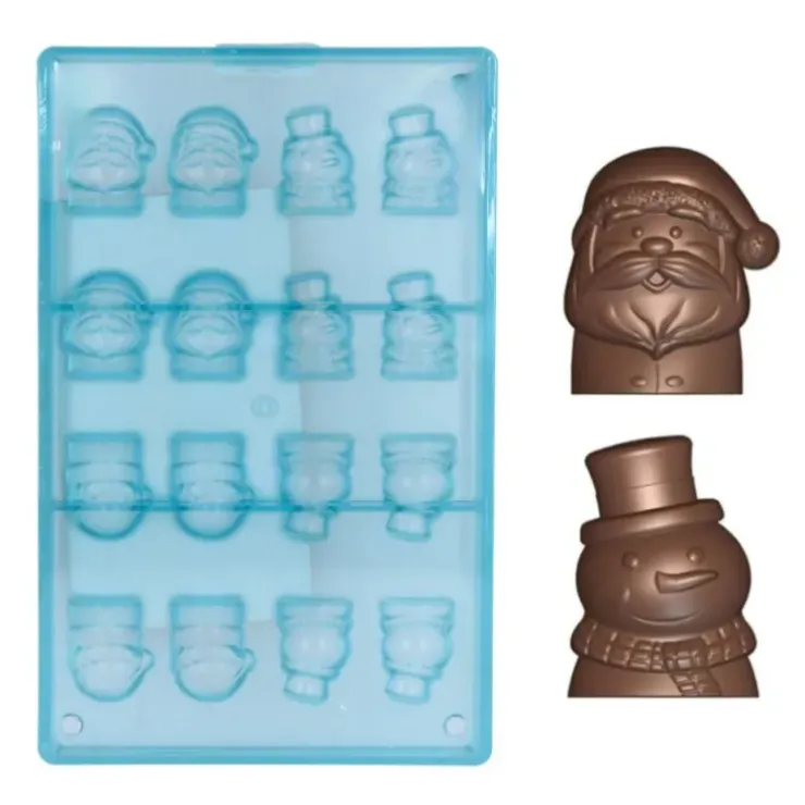 Cerf Dellier Moule chocolat bonhomme de neige et père Noël Clearance