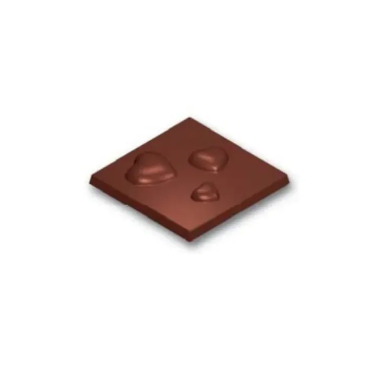 Cerf Dellier Moule chocolat Carrés 3 coeurs Discount