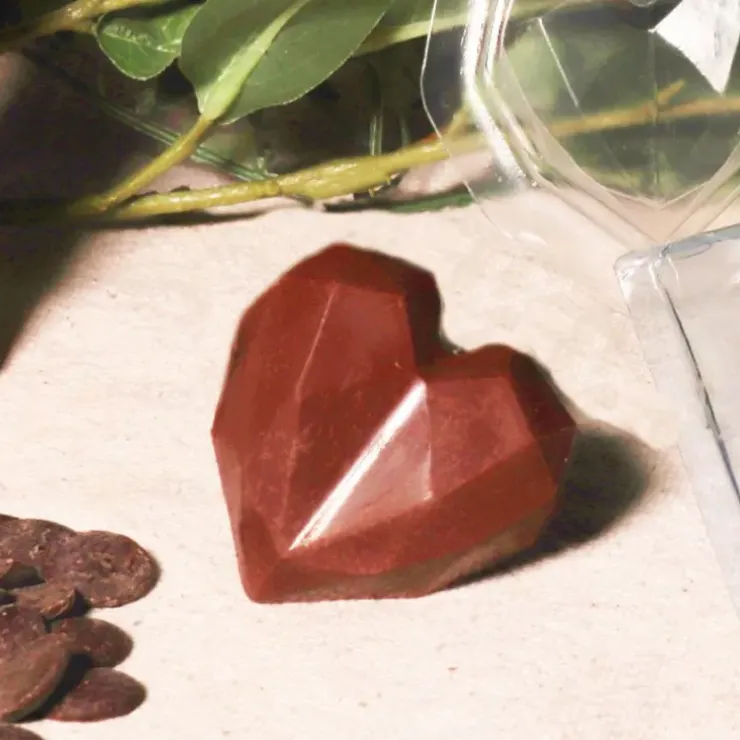 Cerf Dellier Moule chocolat en 3 parties coeurs origami Sale