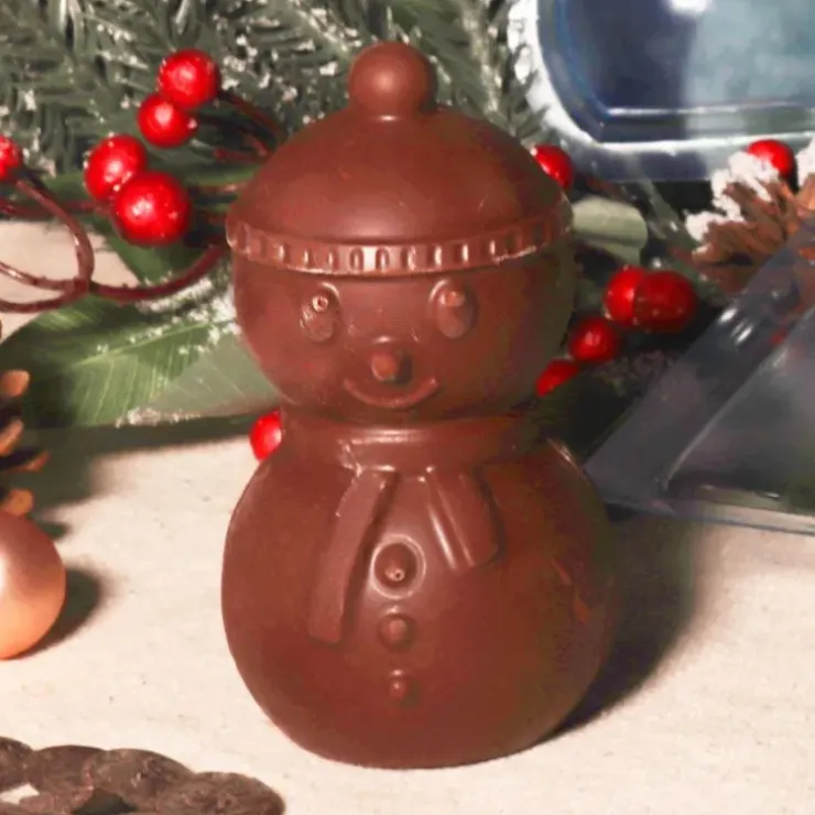 Cerf Dellier Moule chocolat en 3 parties Bonhomme de neige Noël Patisdécor Discount