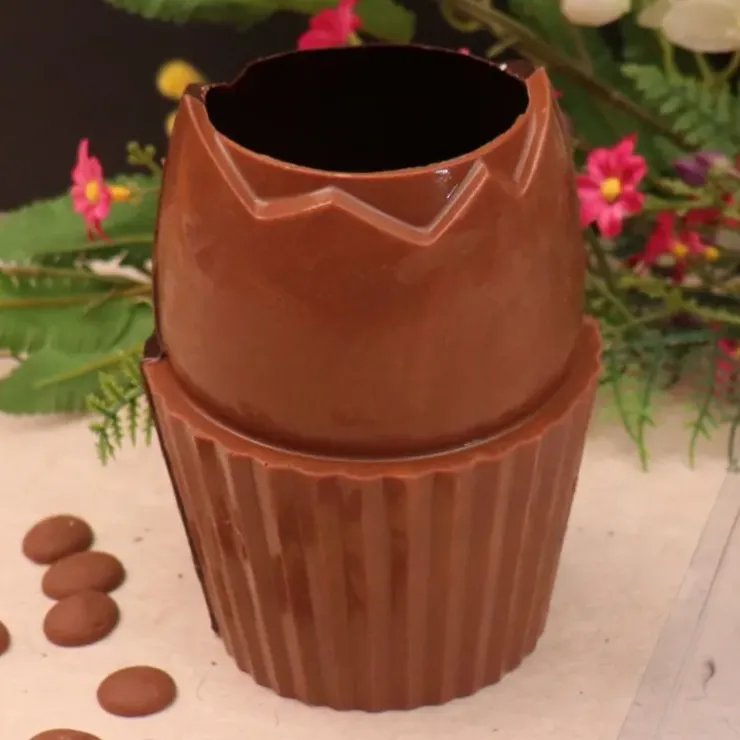 Cerf Dellier Moule chocolat en 3 parties demi œuf cupcake 3D Discount