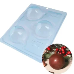 Cerf Dellier Moule chocolat en 3 parties Boules de Noël lisses Patisdécor Online