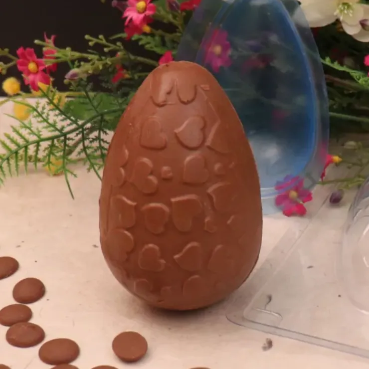 Cerf Dellier Moule chocolat en 3 parties œuf 3D motif cœur Sale