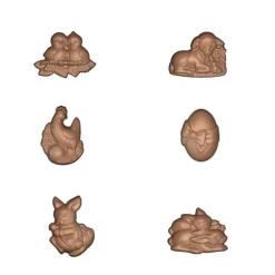 Cerf Dellier Moule friture en chocolat 6 sujets de Pâques Best