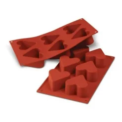 Cerf Dellier Moule silicone 6 coeurs profonds Hot