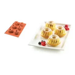 Cerf Dellier Moule silicone 6 petits Kouglofs New