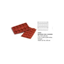 Cerf Dellier Moule silicone 10 savarins ovales Hot