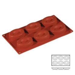 Cerf Dellier Moule silicone 6 savarins ovales New