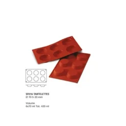 Cerf Dellier Moule silicone 6 tartelettes 7 cm Sale