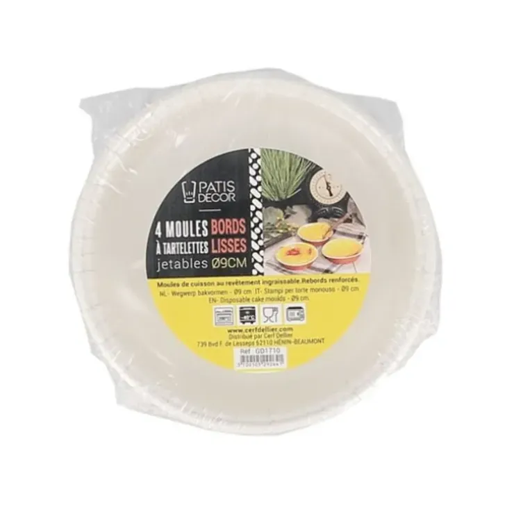 Cerf Dellier Moules à tartelettes jetables 9 cm (x4) Clearance