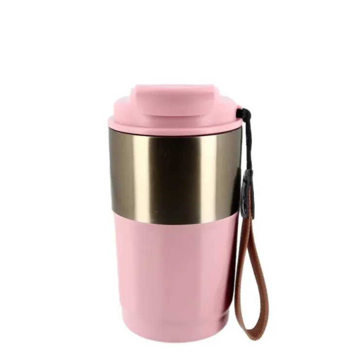 Cerf Dellier Mug isotherme rose et or - 450 ml