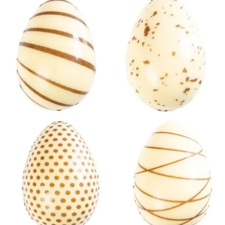 Cerf Dellier Oeufs chocolat blanc assortis 3D 3,8 x 2,4 cm (x96) New