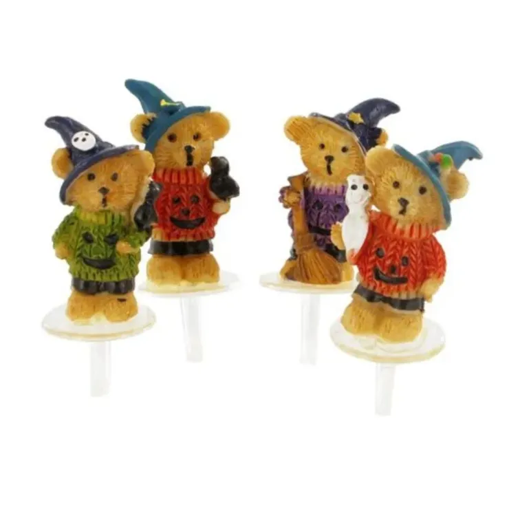 Cerf Dellier Ours d'Halloween assortis sur pique (x4) Hot