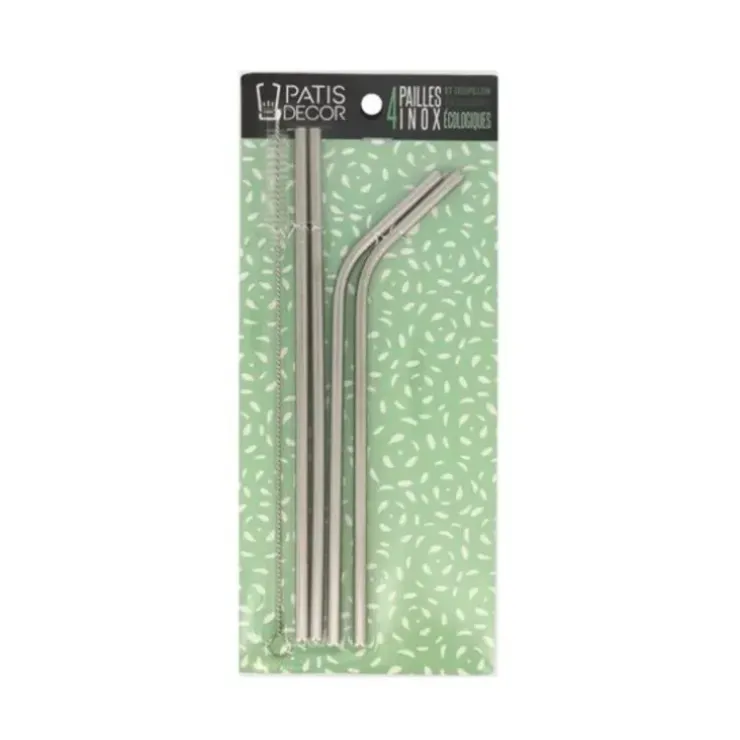 Cerf Dellier Paille en inox avec goupillon (x4) Outlet