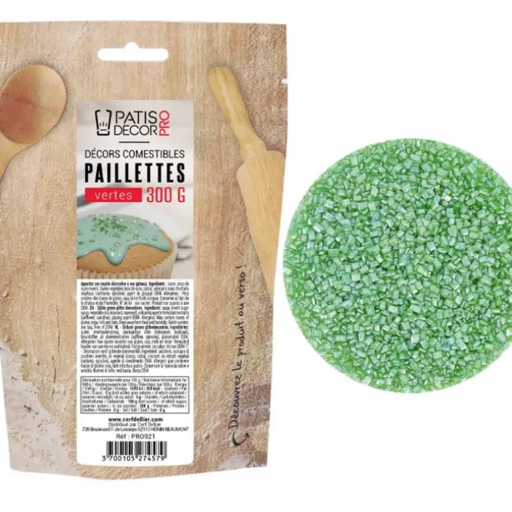 Cerf Dellier Paillettes comestibles vertes 300 g Outlet