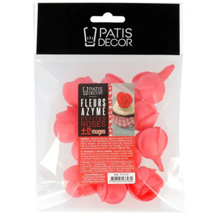 Cerf Dellier Petites roses rouges en azyme (x12) Clearance