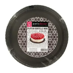 Cerf Dellier Plateau dentelle rond noir Outlet