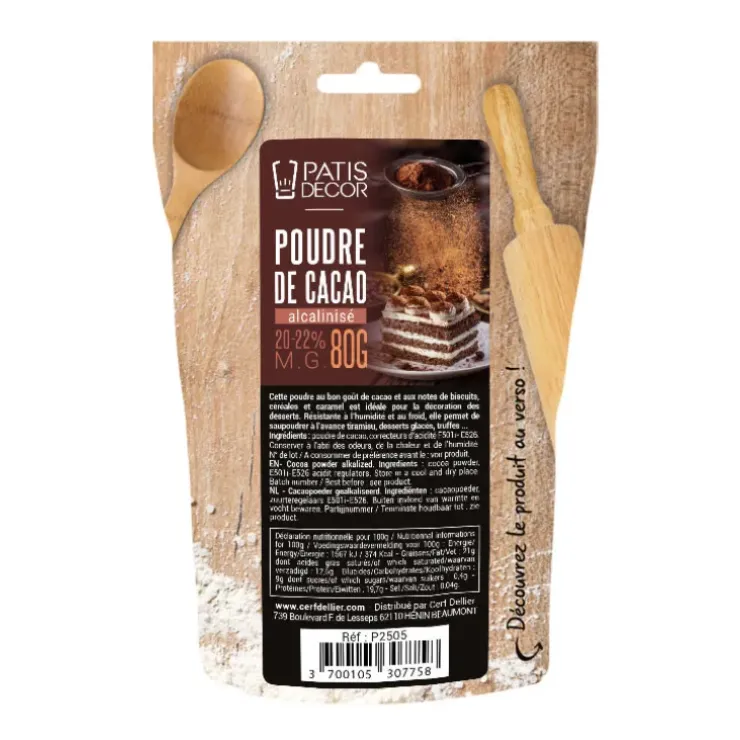 Cerf Dellier Poudre de cacao alcalinisé 80g Discount