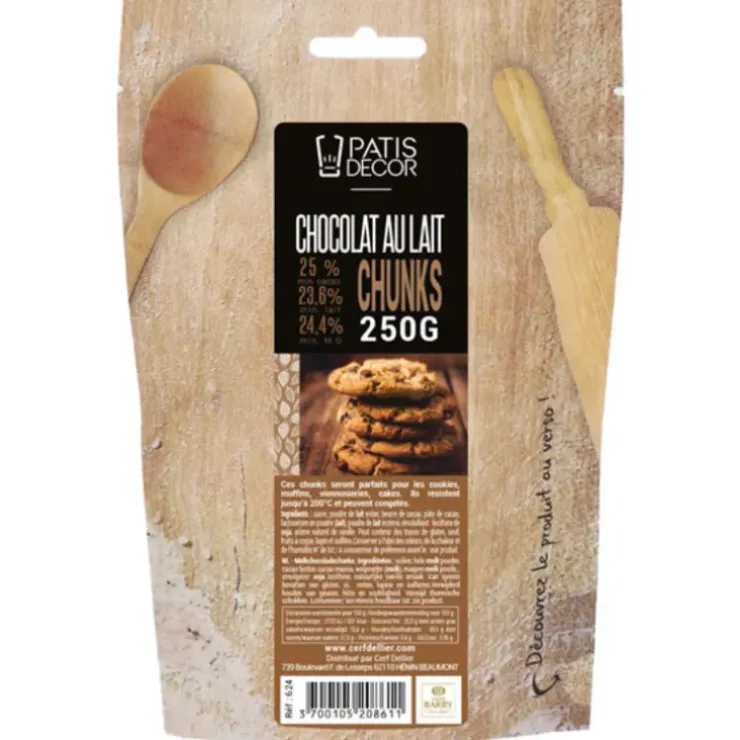 Cerf Dellier Pépites Chunks chocolat au lait Barry 250 g New