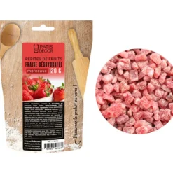 Cerf Dellier Pépites de fruits fraise déshydratée morceaux 120 g Discount
