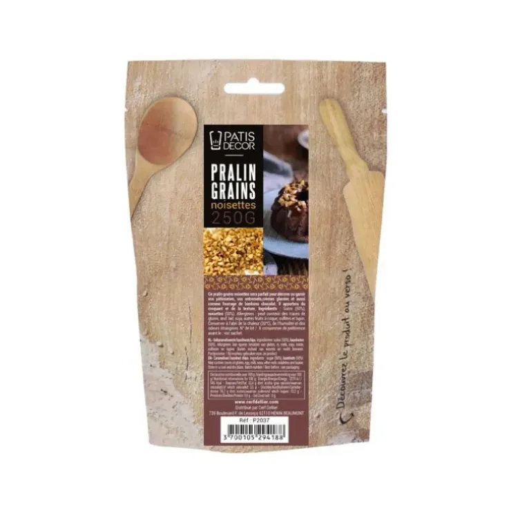 Cerf Dellier Pralin Grains Noisette 250 g New