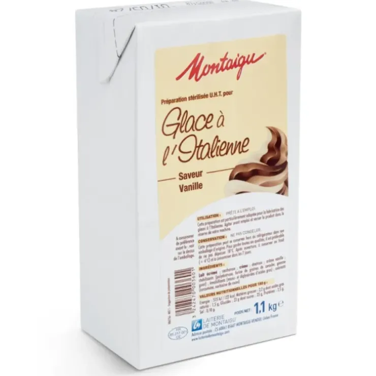Cerf Dellier Préparation UHT pour glace à l'italienne - saveur vanille - 1,1 kg New