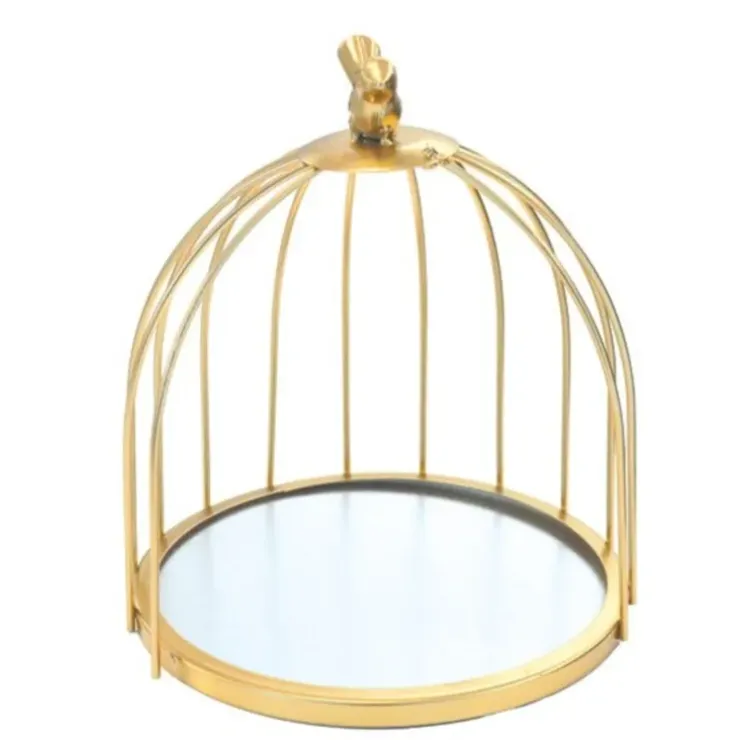 Cerf Dellier Présentoir cage à oiseaux doré 21 cm Best