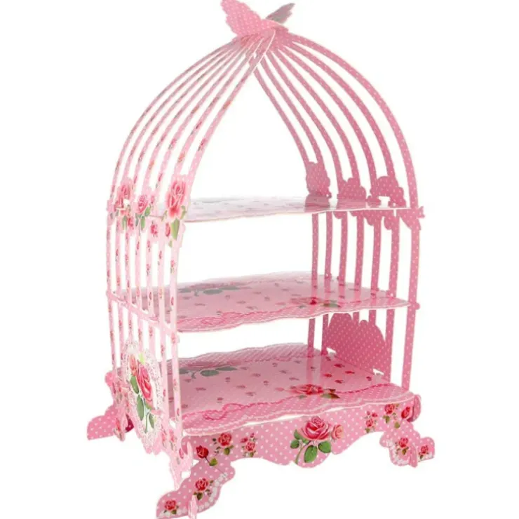 Cerf Dellier Présentoir cage à oiseaux rose Outlet