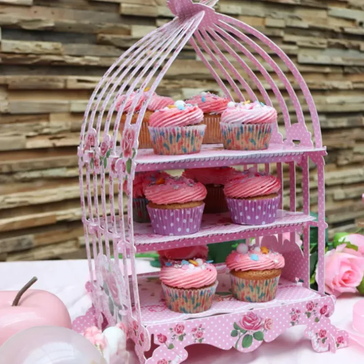 Cerf Dellier Présentoir cage à oiseaux rose Outlet
