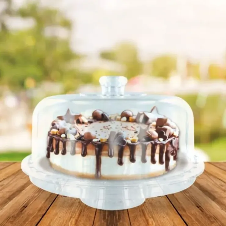 Cerf Dellier Présentoir cloche à gâteau sur pied 28 cm