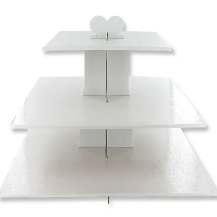 Cerf Dellier Présentoir cupcakes blanc carré