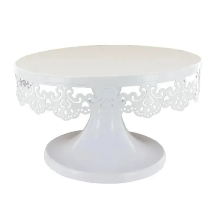 Cerf Dellier Présentoir gâteau blanc broderie Ø 18 cm Clearance