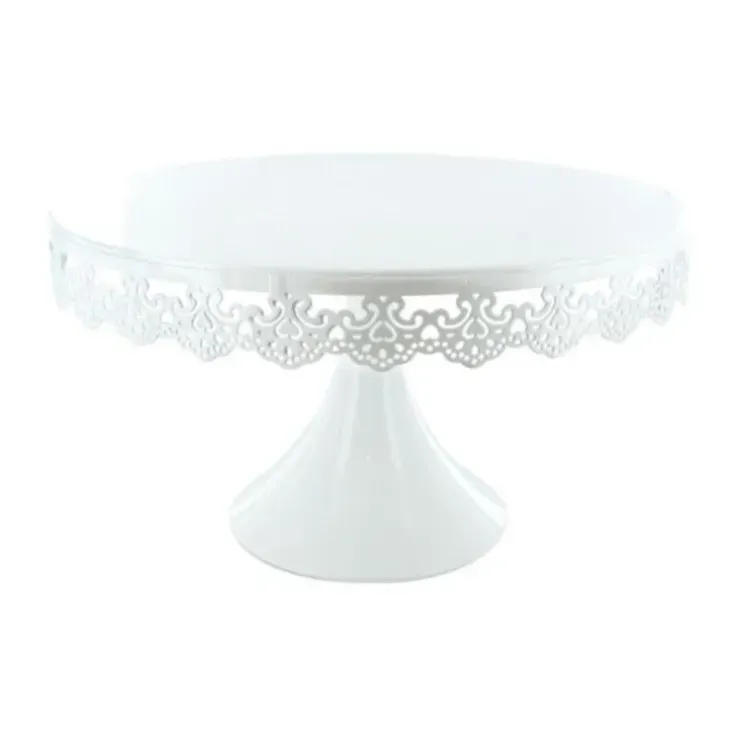 Cerf Dellier Présentoir gâteau blanc broderie Ø 30 cm Online