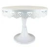 Cerf Dellier Présentoir gâteau blanc broderie Ø 23 cm Outlet