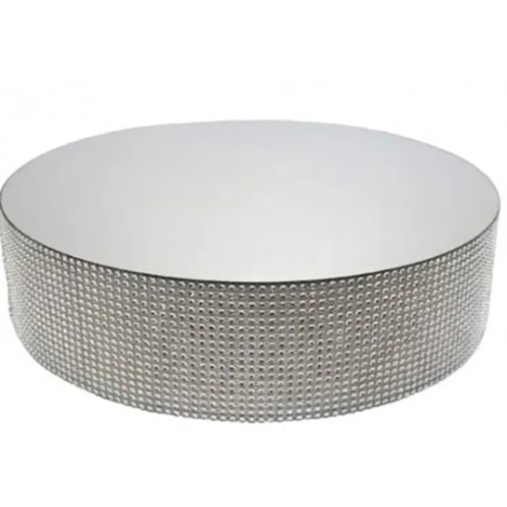 Cerf Dellier Présentoir gâteau effet miroir et contour en strass 30 cm Best