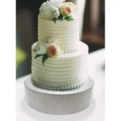 Cerf Dellier Présentoir gâteau effet miroir et contour en strass 30 cm Best