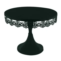 Cerf Dellier Présentoir gâteau noir broderie Ø 23 cm Clearance