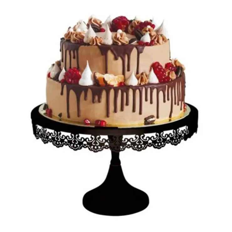 Cerf Dellier Présentoir gâteau noir broderie Ø 30 cm Online