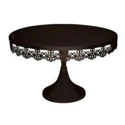 Cerf Dellier Présentoir gâteau noir broderie Ø 30 cm Online