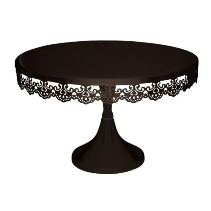 Cerf Dellier Présentoir gâteau noir broderie Ø 30 cm Online