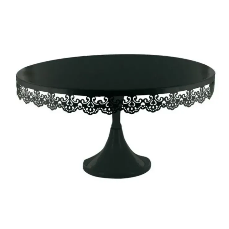 Cerf Dellier Présentoir gâteau noir broderie Ø 35 cm Clearance