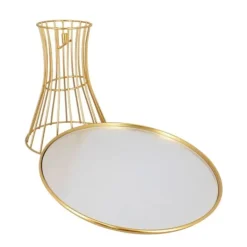 Cerf Dellier Présentoir gâteaux miroir doré 25 cm New