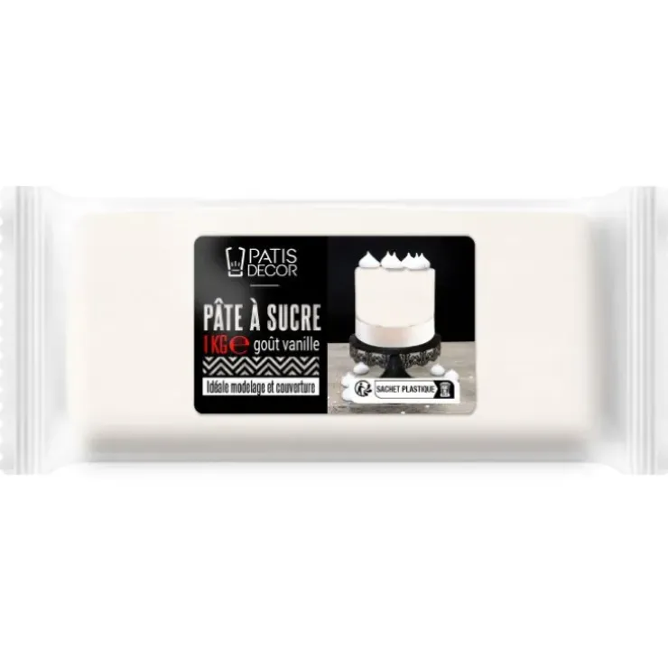 Cerf Dellier Pâte à sucre blanche premium arôme vanille 1 kg Outlet