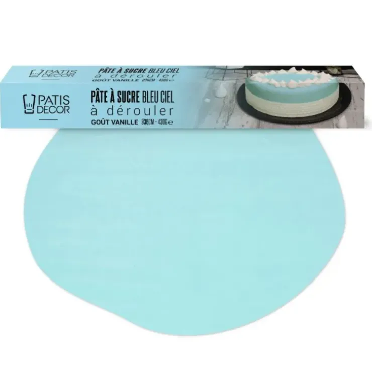 Cerf Dellier Pâte à sucre bleue pastel étalée - DDM 09/24 New