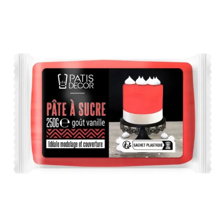 Cerf Dellier Pâte à sucre rouge 250 g New