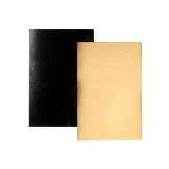 Cerf Dellier Rectangles carton Noir / Or 60 x 40 cm (x25) Clearance