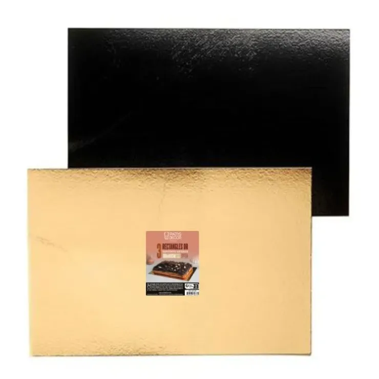 Cerf Dellier Rectangles carton Or / Noir 60 x 40 cm (x3) Hot